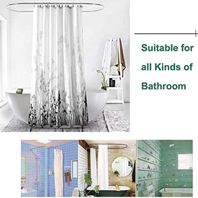 Waterproof Bath Shower Curtain Sets Toilet Seat Cover Non-Slip Bath Mat Rug Carpet Bathroom Decor Polyester Fabric Washable
