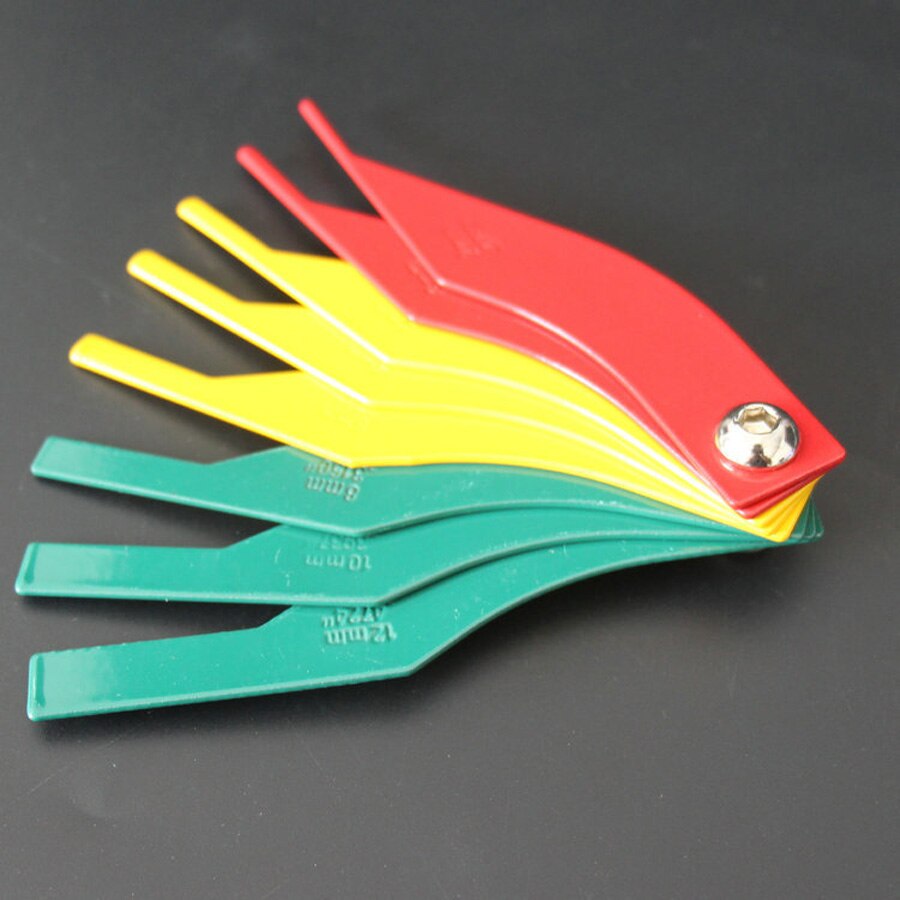 8pcs Size Brake Lining Thickness Gauge Automobile Brake Pad Special Abrasion Measuring Device Thickness Detection Tool