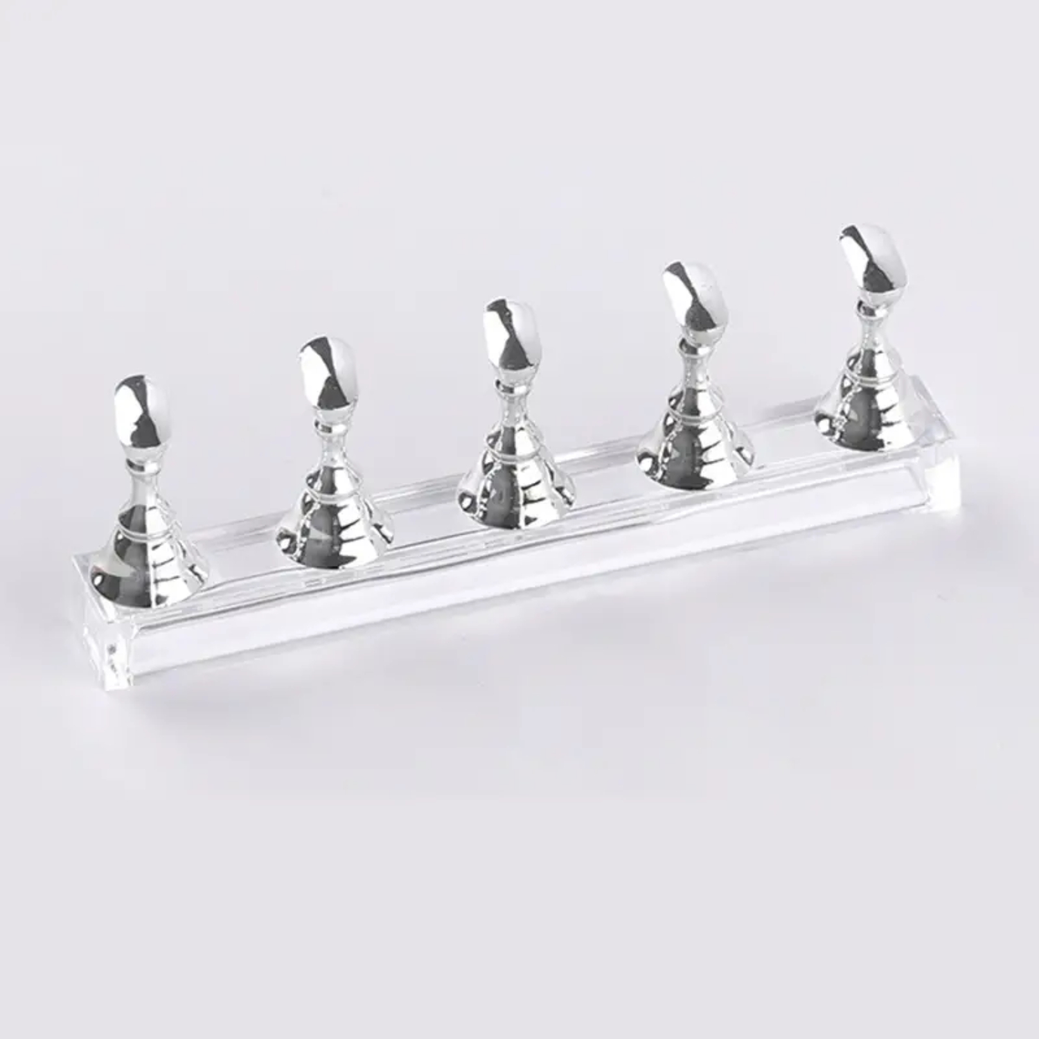Silver Magnetic Press-on Nail Art Stand for Easy and Convenient Use - Stylish and Portable Nail Display Stand - Unique Magnetic: Light Grey