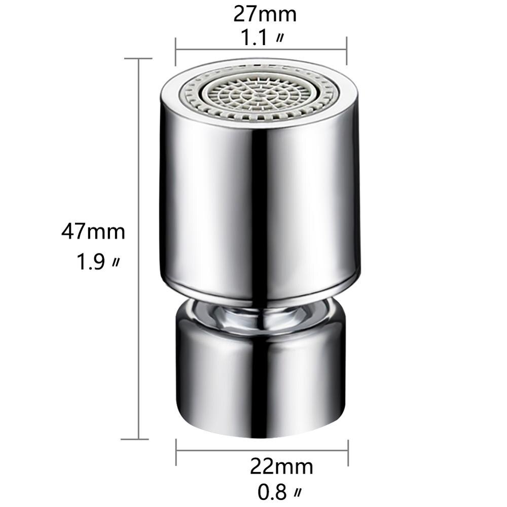 Bevægelig 360 ° drejelig køkkenhane vandhane sprøjtehoved udskiftning anti -stænk hane booster bruser og vandbesparende håndvaskarmatur: 22mm kvinder