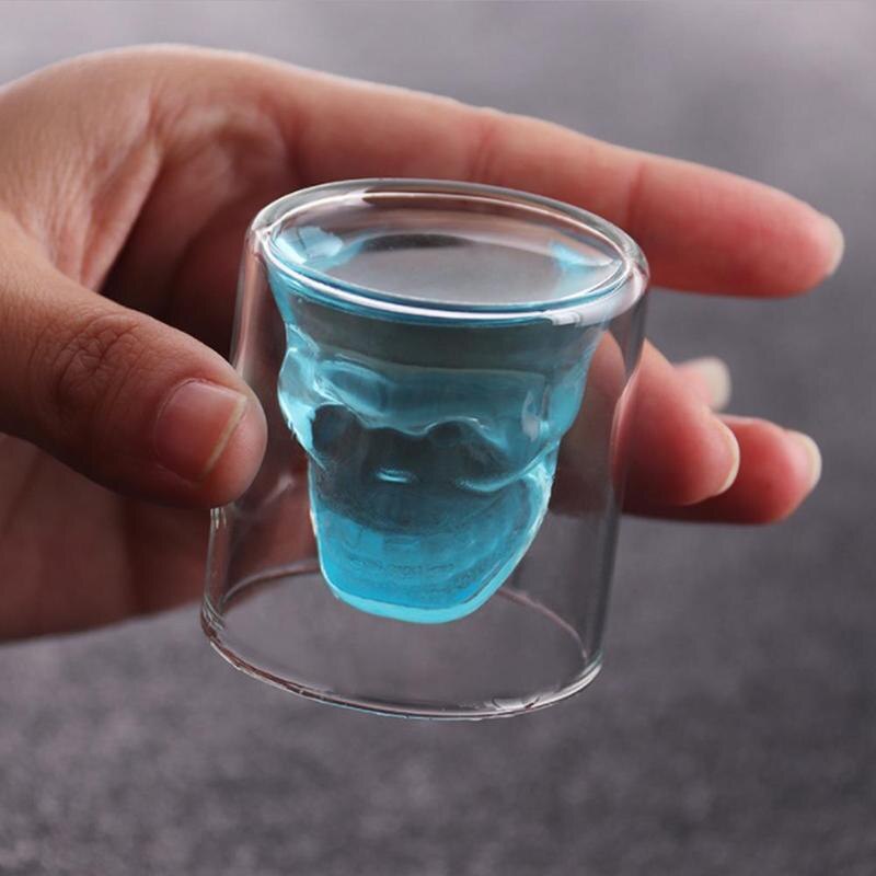 Verre à liqueur Transparent pour whisky et Tequila, , tête de crâne, drôle, fête, vin, bière, Bar,