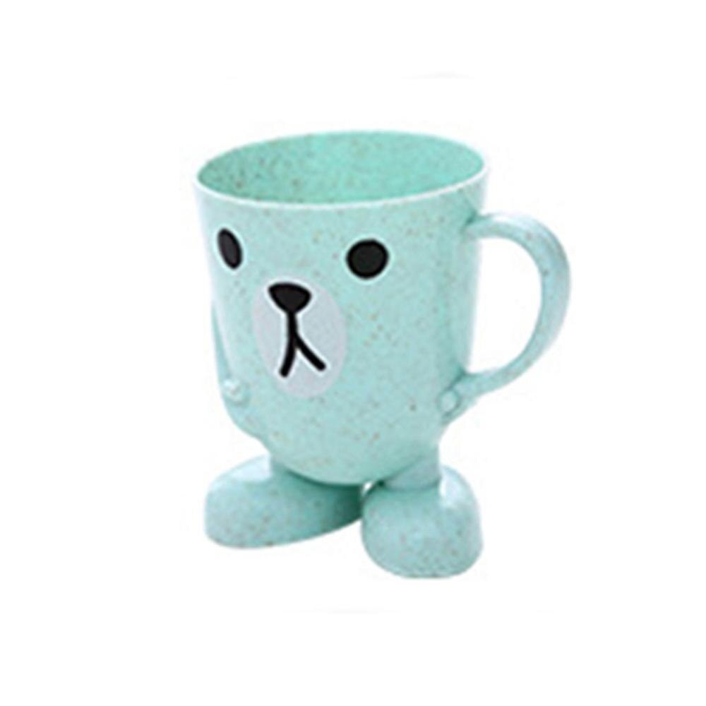 Cute Children Cartoon Animal Plastic Brush Teeth Child Toothpaste Toothbrush Holders Couple Brushing Mug Mouth Cup: blue