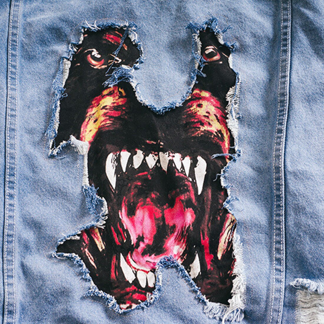 11 bybb's donkere heren hiphop denim spijkerjacks grappige hondenpatch gescheurde gaten windjack harajuku streetwear casual jeans