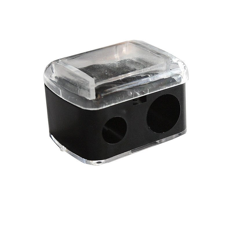 1 stk nyttig kosmetisk blyantspisser doble hull kosmetisk spisser for kosmetisk pensel/eyeliner blyant/sminkeblyant