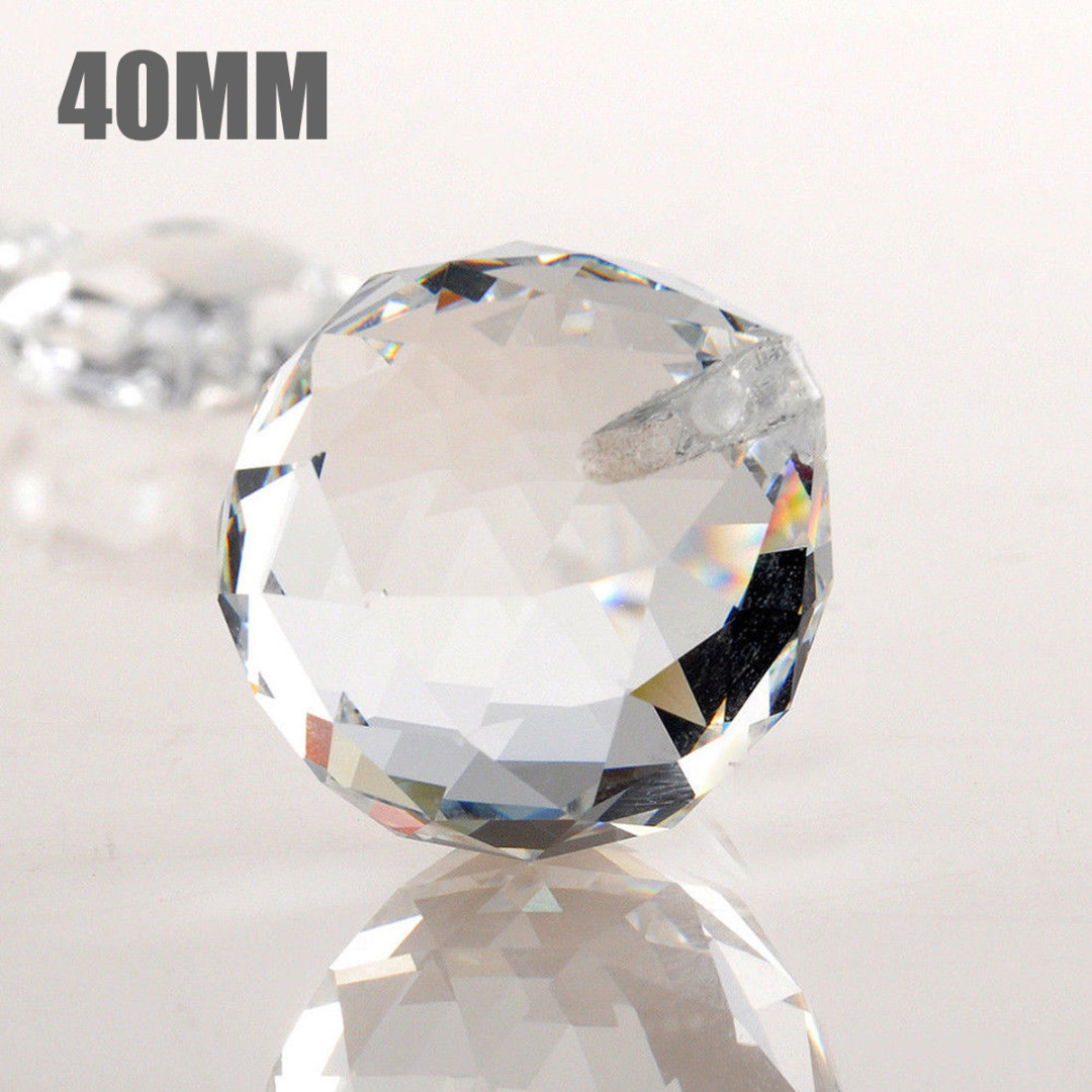 5 Size Clear Feng Shui Hanging Crystal Ball Sphere Prism Faceted Sun Catcher: 40mm / 1PC