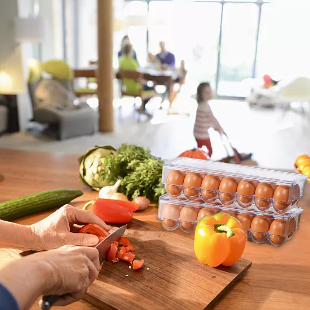Eggs Tray Transparent Thicken Plastic Egg Storage Container 12/ 18 Grid Egg Holder For Home Refrigerator Kitchen Egg Storage Box