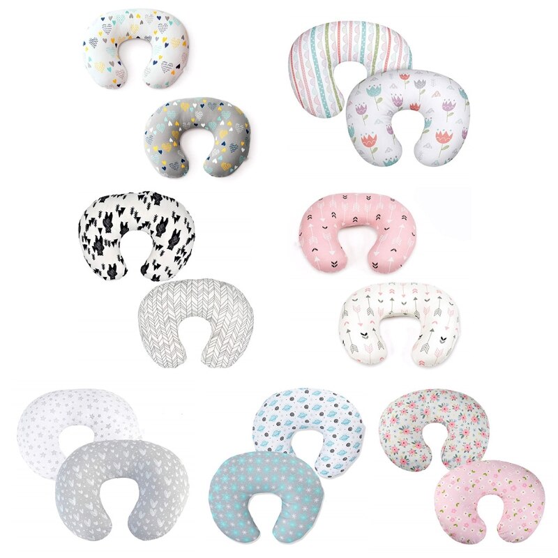 Two pillowcases Newborn Breastfeeding Pillows Maternity Pregnancy Baby Nursing Cushions are soft and comfortable.