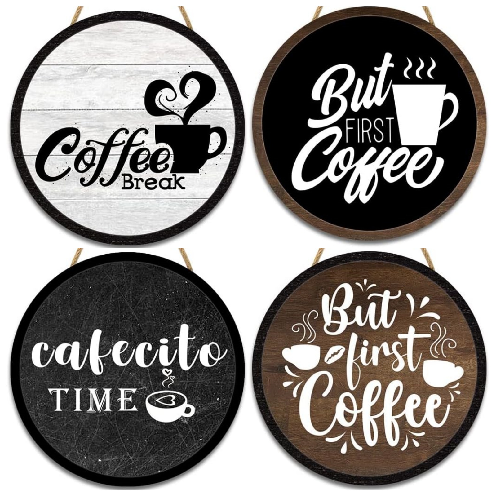 Kaffeeschilder, Dekor für Kaffeebar, Holz, Bauernhaus, Wandschild, Dekor für Küche, Zuhause, Büro, Café, Kaffeestation, Einweihungsgeschenk