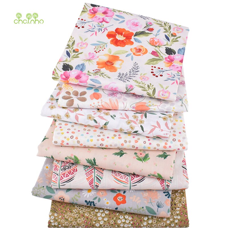 Chainho,8 Stks/partij, Bloemen Serie, Print Twill Katoen Stof, patchwork Doek Voor Diy Quilten Naaien Baby & Kind Materiaal, 40x50cm