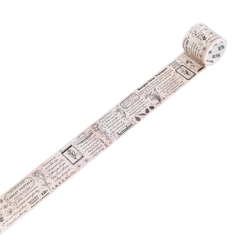 Cintas decorativas Washi con letras Vintage de 2m, 35cm de longitud de ciclo, decoración para álbum de recortes, etiqueta para diario basura, papelería, pegatinas artesanales: Gris oscuro