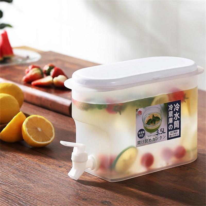 Cubo de agua fría para refrigerador doméstico, gran capacidad con grifo, bebida fría de frutas, cubo de hielo, hervidor de agua fría en caja