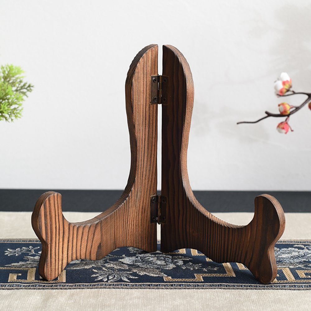 Tre bærbar hjemdekor porselenstallerken display sammenleggbart oppbevaringsstativ dekorativt stativ staffeli displaystativ