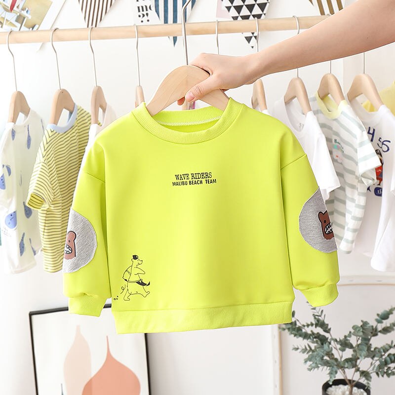 Arrivel Kangoeroe Baby Meisjes Cotton Lange Mouwen T-shirt Herfst Kinderen Kleding Blouse Jongens Lange Mouw Tops Tees 0-5 Jaar: YH T DAISHU YELLOW / 5