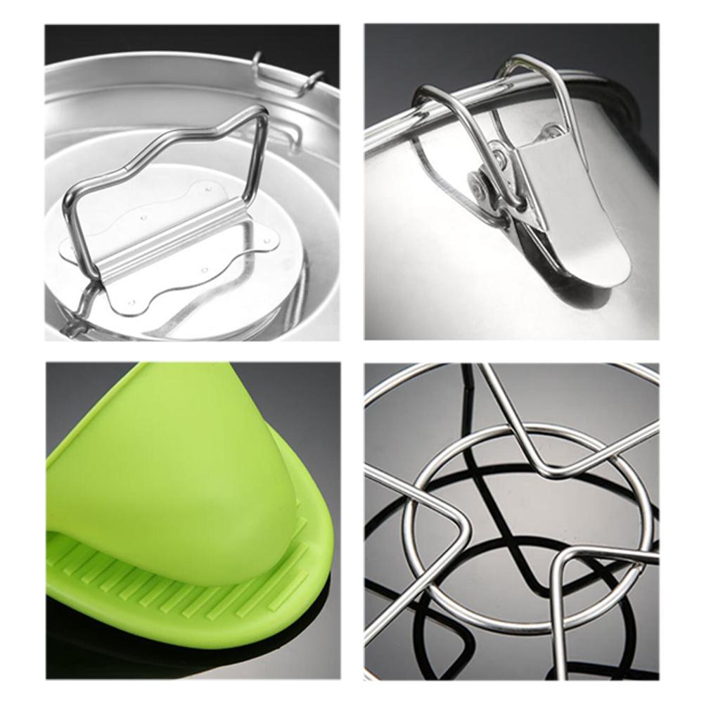 304 Stainless Steel Steamer Drawer Instant Pot Accessories With Lid And Handle Silicone Insulated Gloves And Insulated Mat