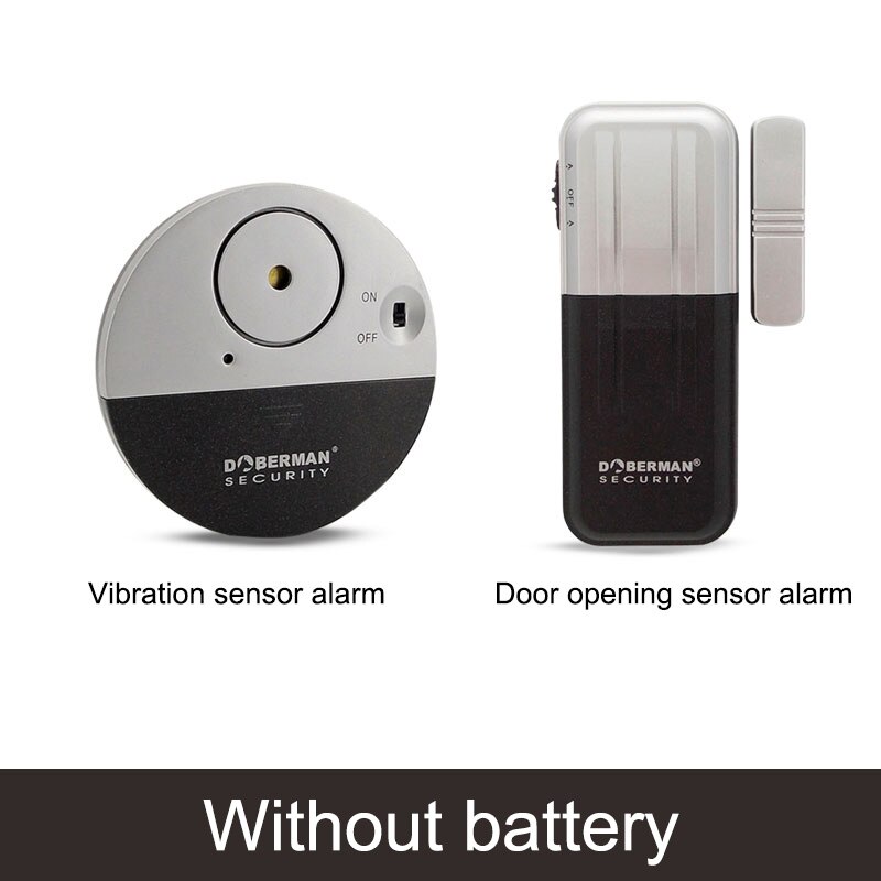 1-5pcs Door Window Security Alarm Ulrta-Slim Warning Wireless Alarm Vibration Sensor for Home Security Protection Alarms System: AB Gray 2Pcs