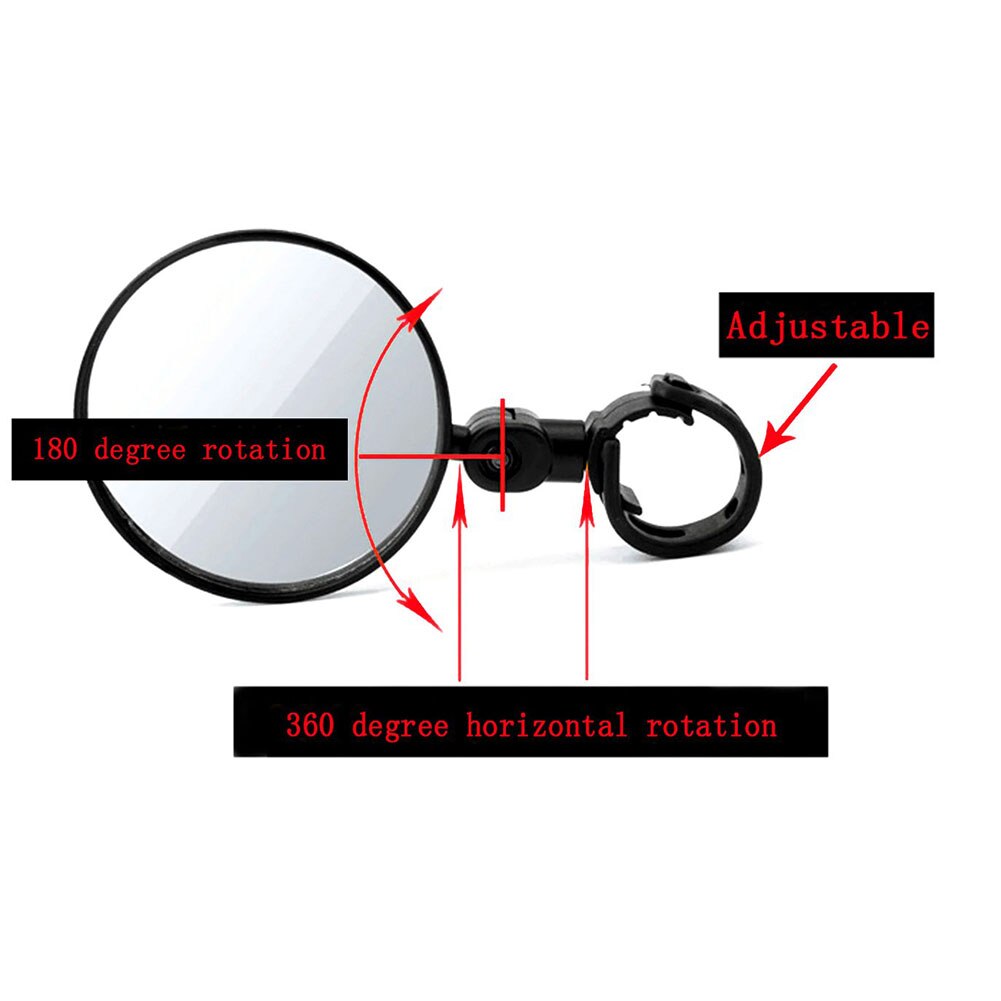 Universal 360 Rotate Adjustable Bicycle Rearview Handlebar Wide-angle Convex Mirror Cycling Rear View MTB Bike