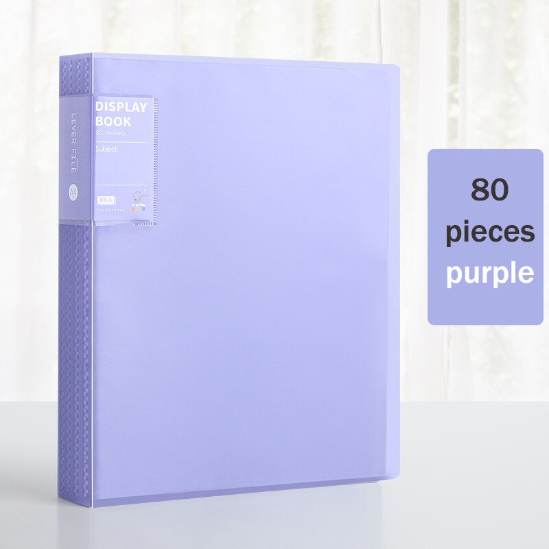 Organizador portátil para piano, 30, 40, 60, 80 páginas, tamanho a4, nota musical, folha de documentos, pasta de armazenamento, pp, pastas de escritório fosco: 80 sheets purple
