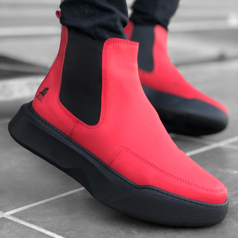BA0150 Step-in Band Men Red Sole High Sports Boots. Orthopedic Casual Comfortable Casual Clothing Winter Postal