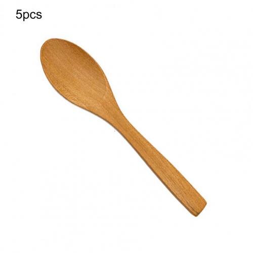 Wooden Spoon Bamboo Kitchen Cooking Utensil Tool Soup Teaspoon Catering For Kicthen Wooden Spoon: 5