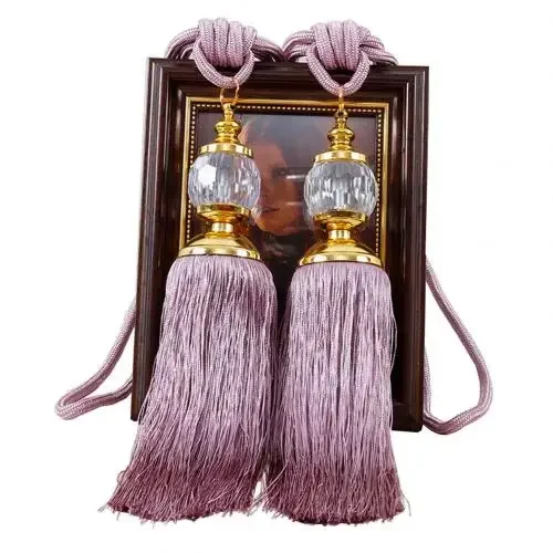 1Pc Tassel Hanging Pendant Decorative Curtains Accessories Key Tassels For Curtain Tieback DIY Craft Tassel Fringe: PURPLE