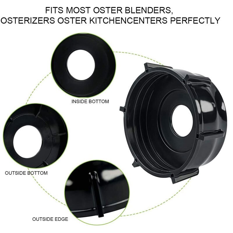 4902-003 Blender Jar Bottom for Oster and Osterizer Blenders, Premium Oster Blender Replacement Parts (Black)