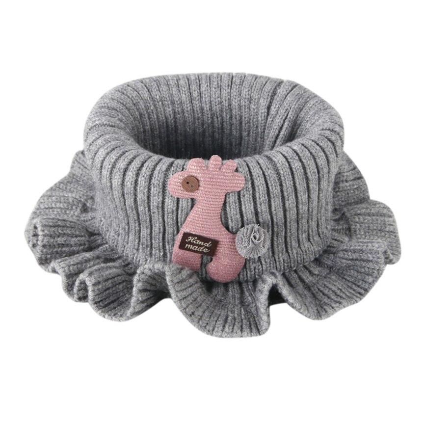 Baby Schal Winter Jungen Mädchen Gestrickt Hals Schal Nette Cartoon Wärmer Häkeln Gugel Kragen Kreis Warm Neck Kinder Schals: Gray