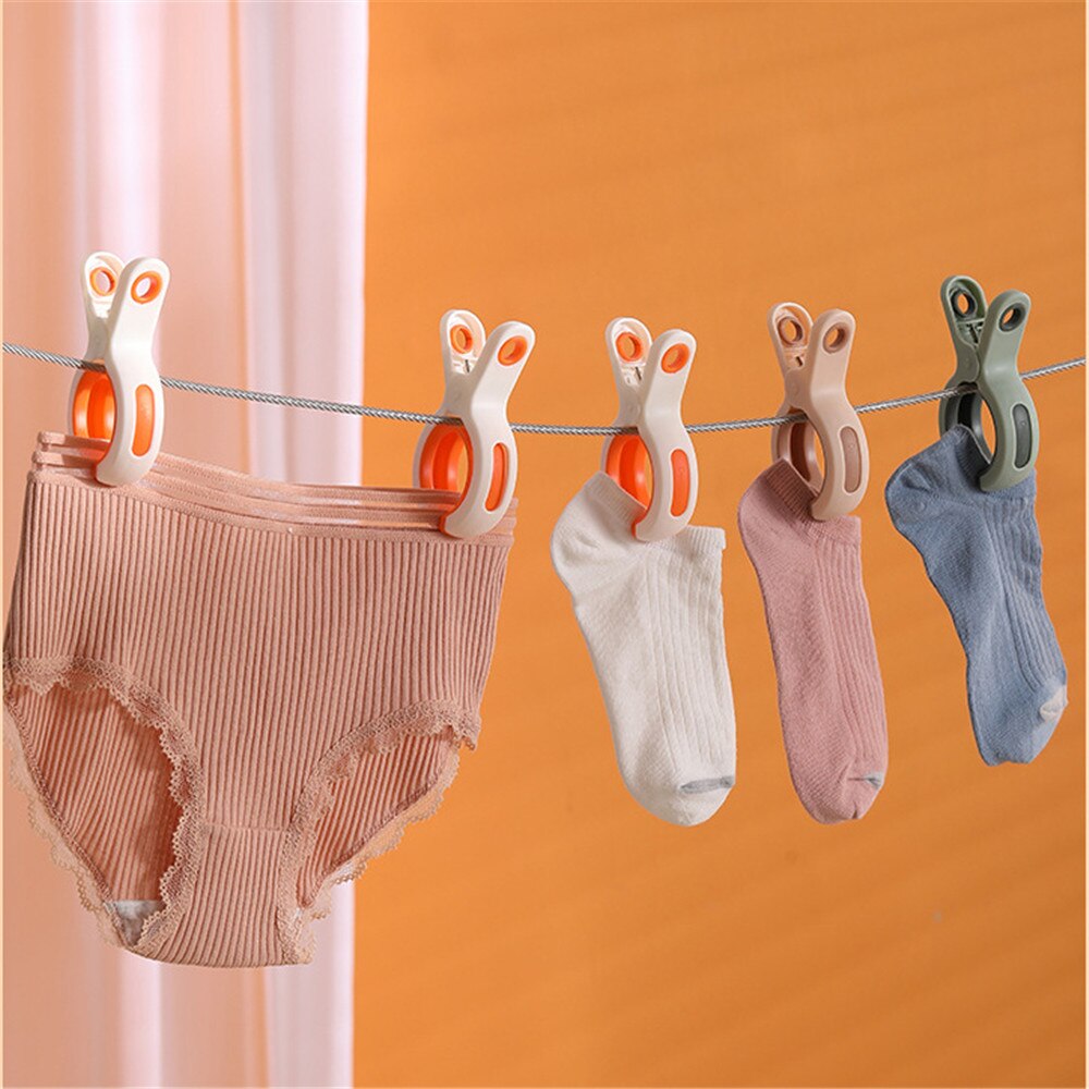 3/5/10pcs Plastic Hanger Clips Laundry Clothes Beach Towel Pins Spring Clothespins Home Large Clothes Clips For Drying