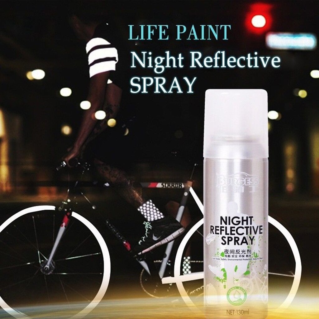 Night Reflective Spray Paint 130ml Outdoor Safety Reflecting Mark Anti Accident Riding Bike Running Fluorescence Paint Jun04