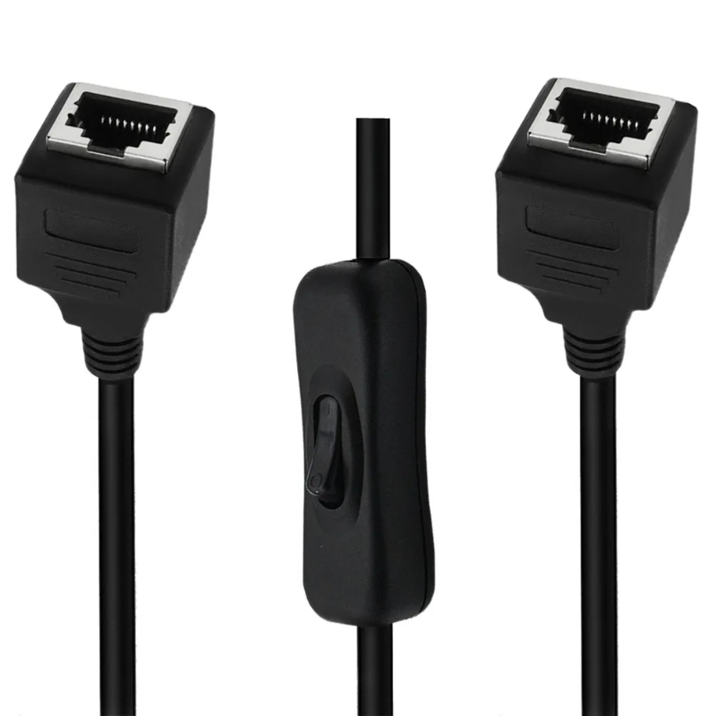 Przedłużacz sieci złącze męskie robić żeńskiego RJ45 Kot6e Ethernet z włącznikiem/wyłącznikiem robić kabel Ethernet Kot6/Kot5e/Kot5: zielony / 0.8 m