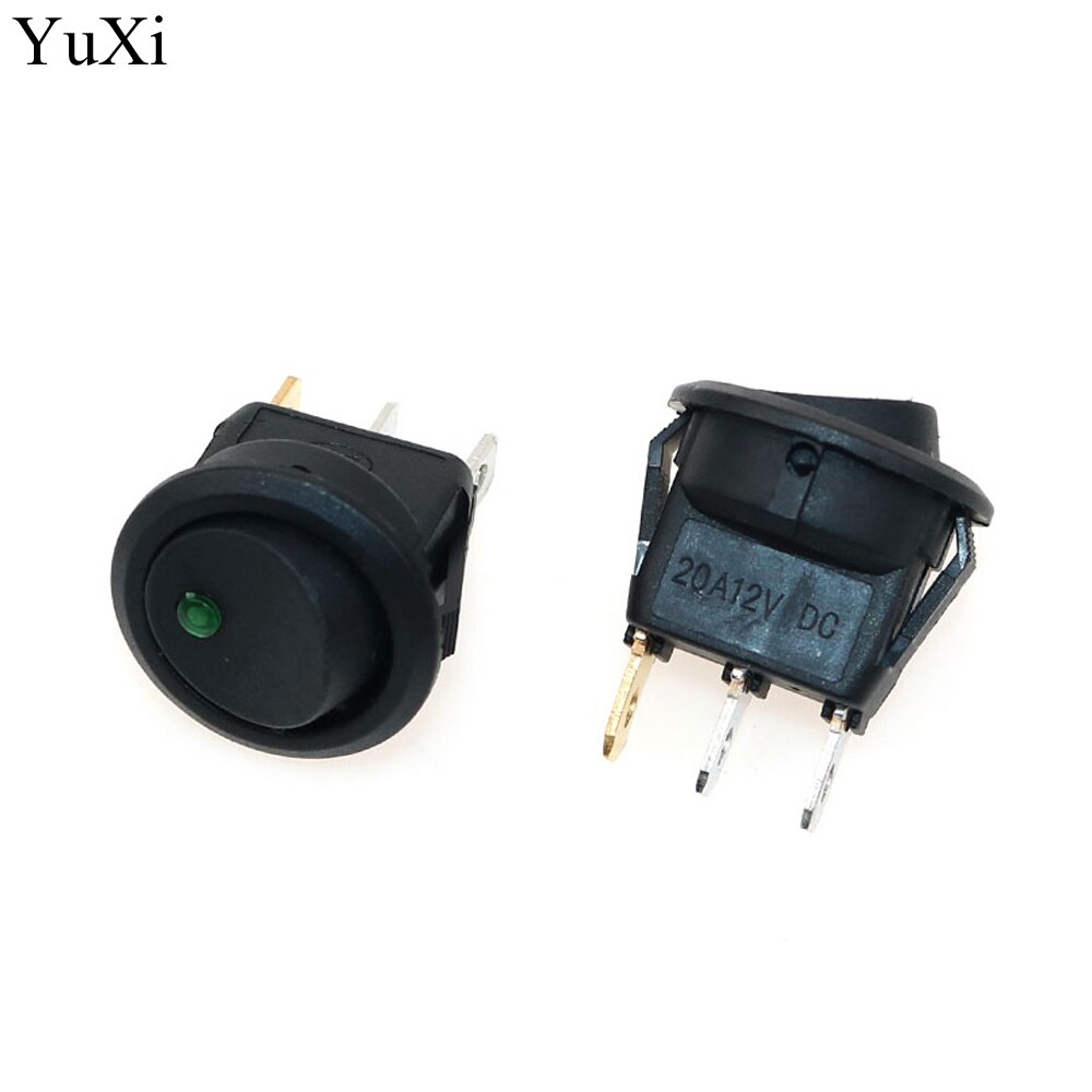 YuXi 3 Stifte Mit LED-leuchten Schalter 12V 20A Katze Auge Schalter Auto Auto Stiefel Runde Rocker Schalter AUF -WEG