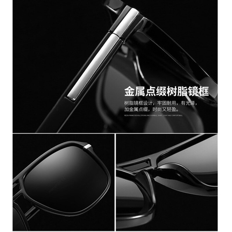 Gafas De sol polarizadas De estilo cuadrado para hombre, lentes De sol polarizadas con gradiente para conducir, Vintage De , para pescar y acampar,
