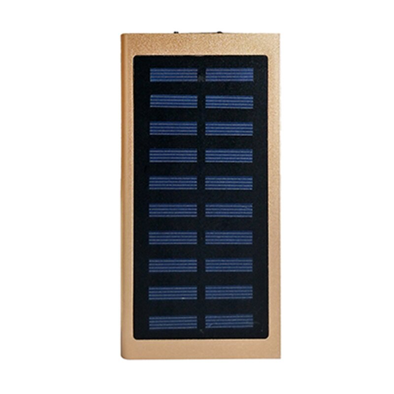 Universal 20000mAh Solar Power Bank Externe Batterie Quick Charge Dual USB Ports Power Solar Batterie Ladegerät mit LED Licht: Gold