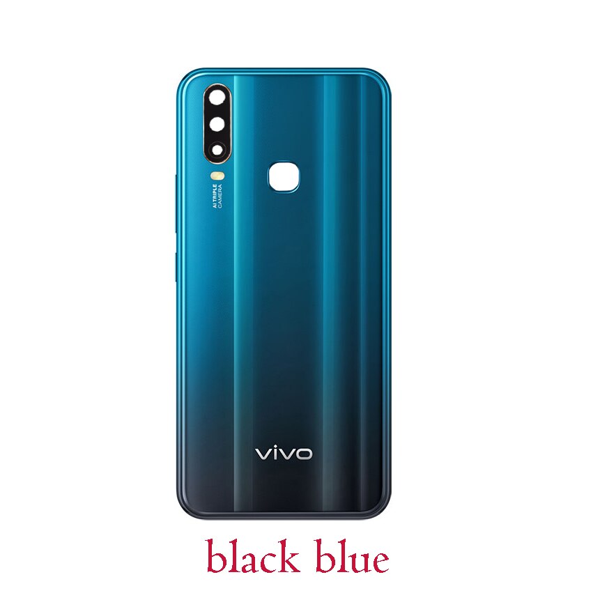 Original Battery Cover for Vivo Y12 Y15 Y17 - Plastic Back Case: Black Blue
