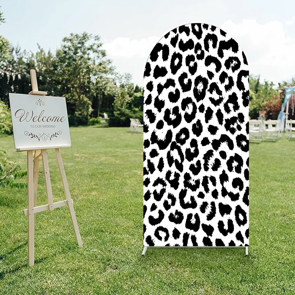 Mochicka selvagem um arco pano de fundo capa animais textura leopardo girafa zebra padrão selva safari folhas aniversário chá de bebê: Deep Purple / 150 * 125