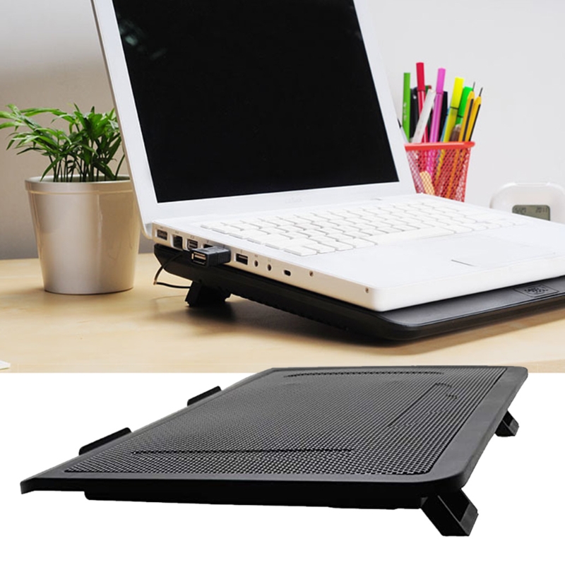 Laptop Cooling Pad Portable 2 USB Powered, Laptop Notebook Cooler Stand Chill Mat with 1 Blue LED Fans, Fits 12-14” F3MA