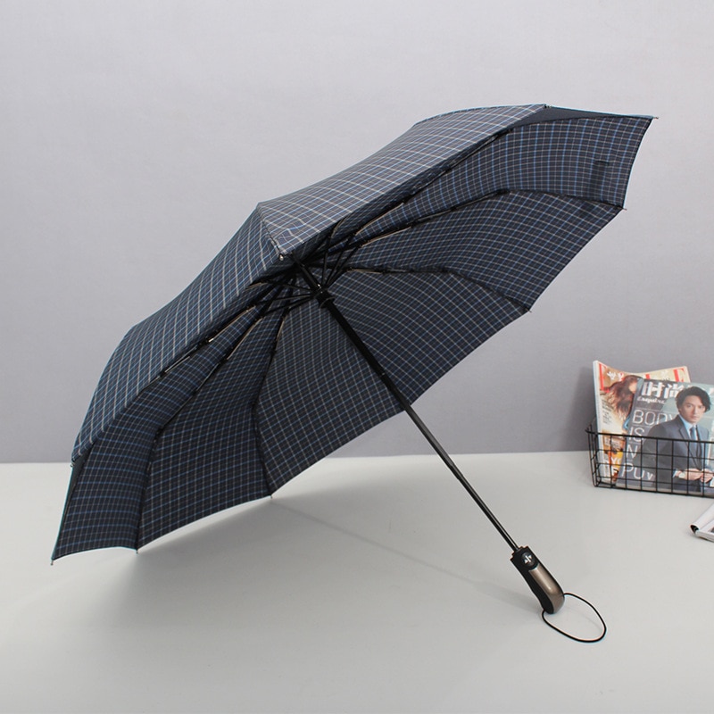 grote automatische Parasol Business Mannen 10 K Opvouwbare Paraplu Zonnebrandcrème Anti UV Parasol Winddicht paraplu