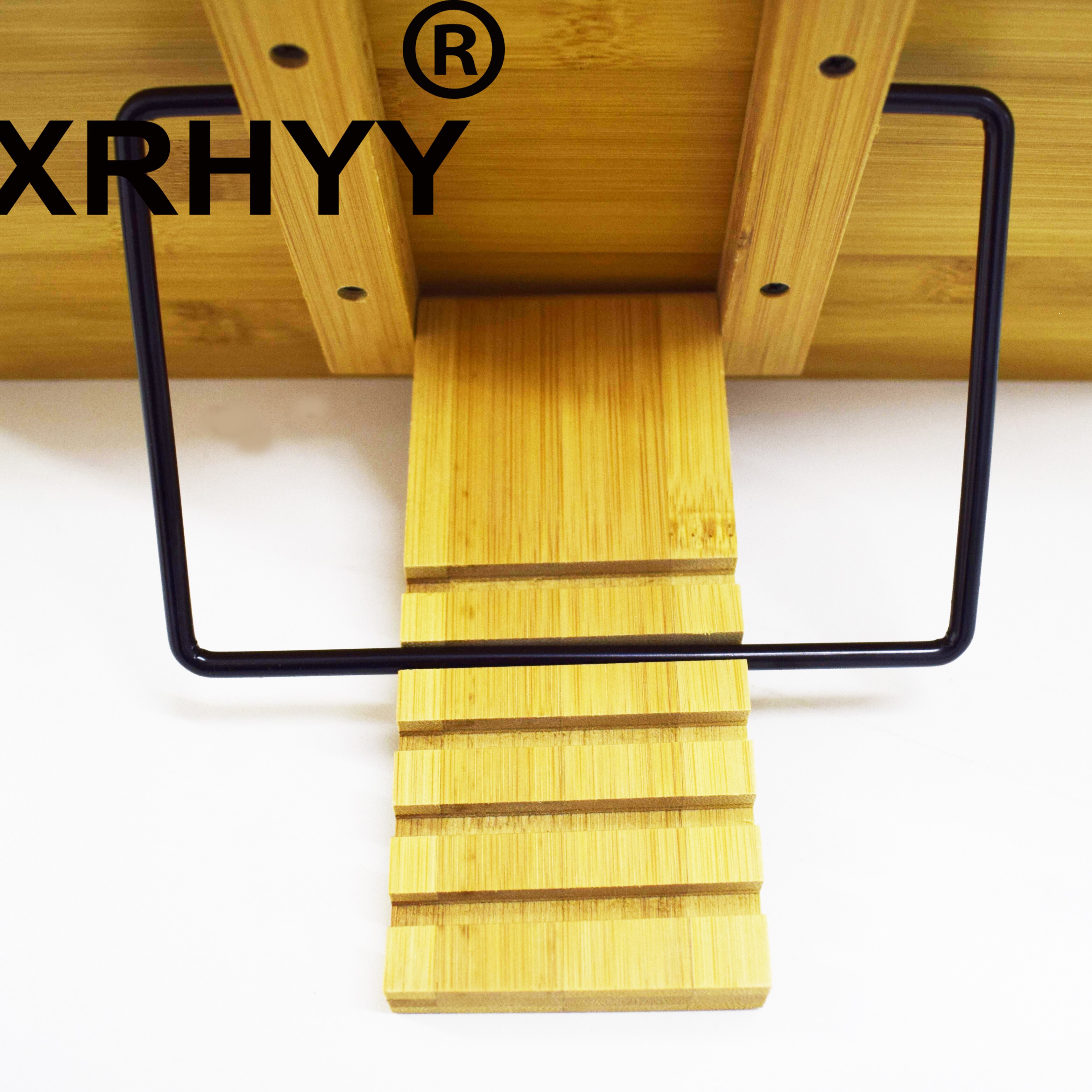 XRHYY Bamboo Adjustable Book Holder Tray Reading Desk Portable Sturdy Lightweight Book Stands Shelf Books Tablet For Reading