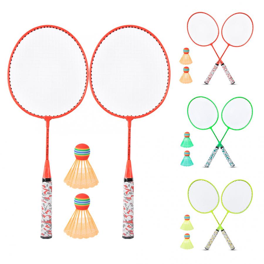 Children Badminton Racket with 2 Balls Set Outdoor Sports Game Kids Boys Girls Badminton Racket Kids Badminton Equipment