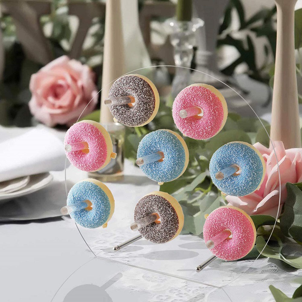 Acrylic Donut Display Stand Wedding Birthday Party Cake Transparent Rack storage stand Semi-circular Dessert Donut Display Stand