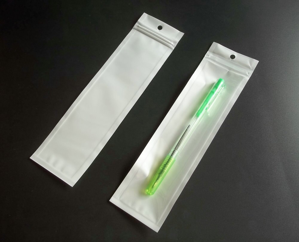 100pcs/lot White / Clear Self Seal Zipper Plastic Retail Packaging Packing Bag, Zip Lock Storage With Hang Hole Package Bags