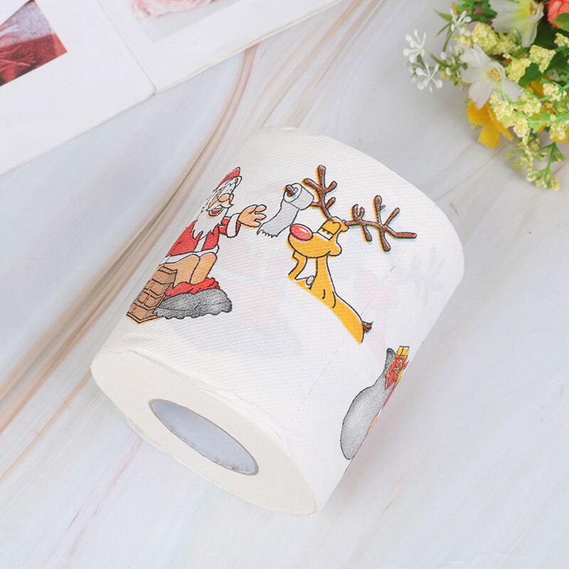 1 rouleau père noël renne imprimer noël papier toilette pour Table nouvel an décor à la maison