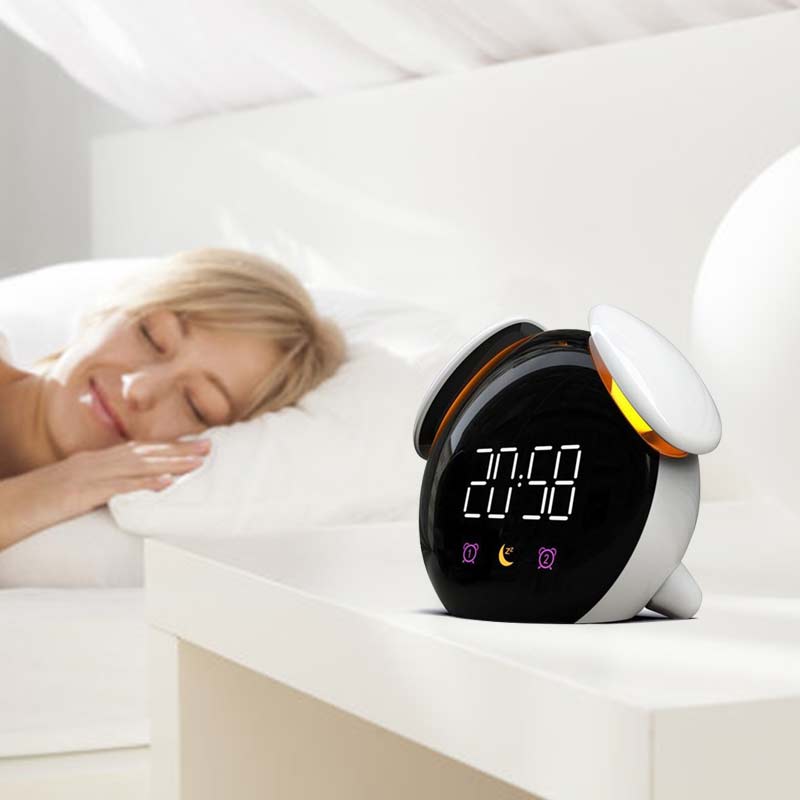 Colorful alarm clock smart electronic mini digital clock led watch watch small table clock luminous mute