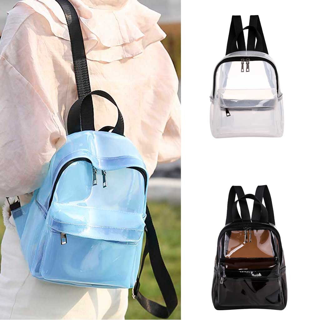 Vrouwen Transparant Clear Pvc Satchel Rugzakken Mode Dames Tieners Preppy Schooltassen Tienermeisjes Clear Schoudertassen