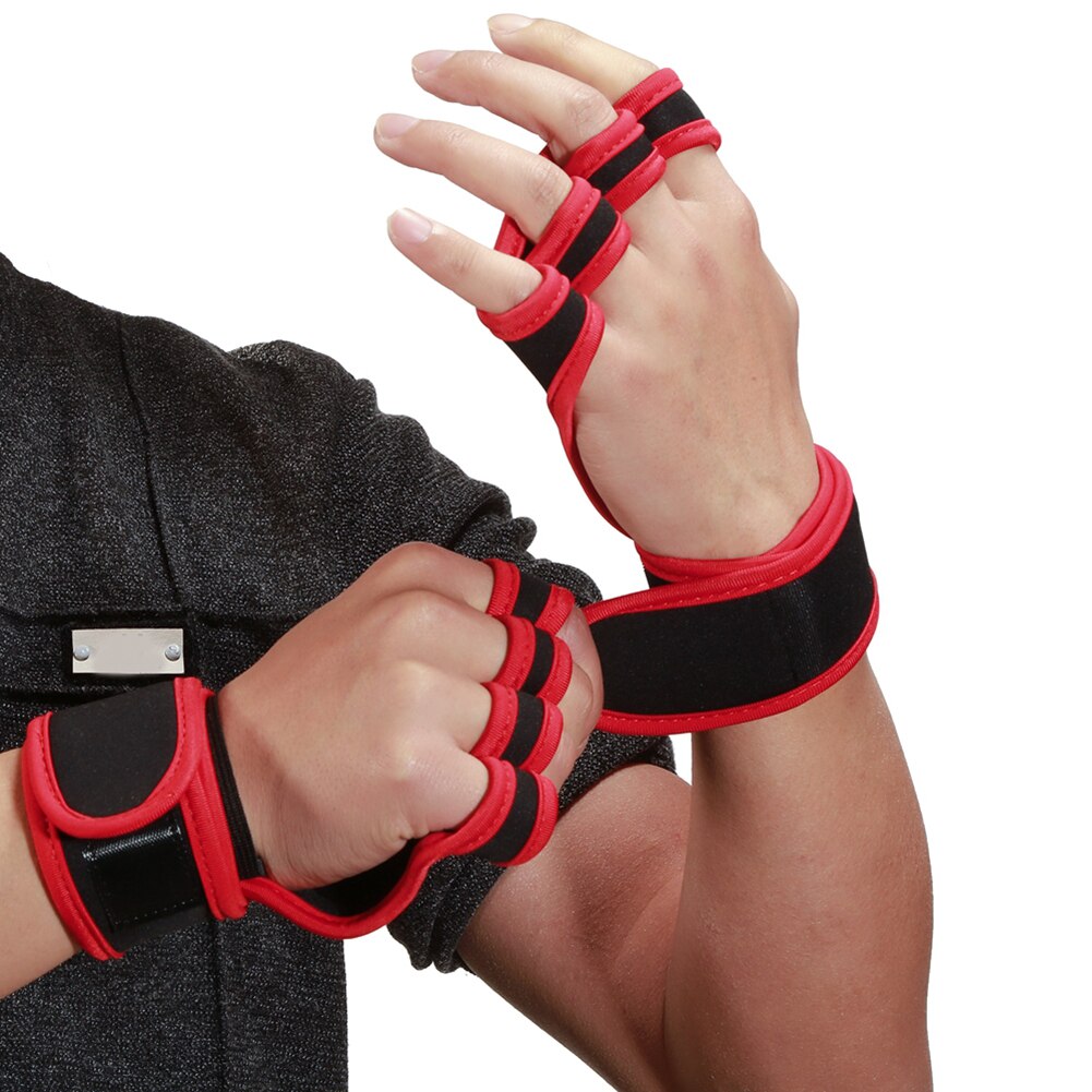 2Pcs Unisex Nonslip Weight Lift Fitness Training Hand Palm Grip Protector Gloves