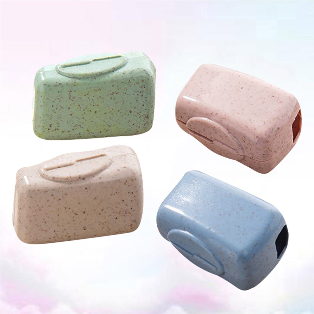 36pcs Wheat Straw Toothbrush Head Cover Dustproof Waterproof Protector Cover for Outdoor Travel(Random Color)