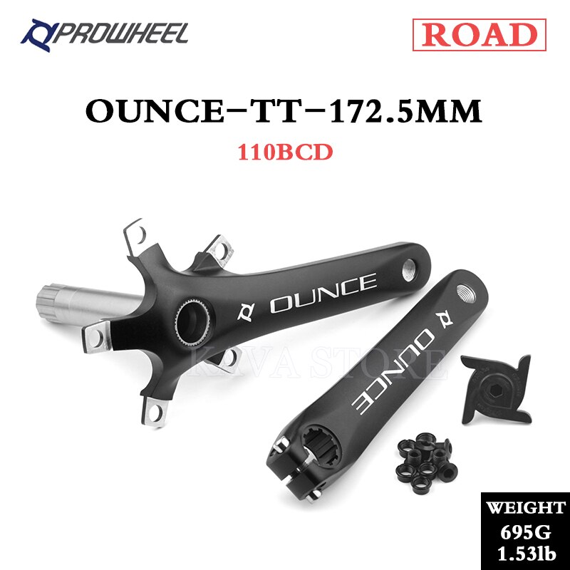 PROWHEEL ROAD Bike Crank 170 172.5mm 110/130BCD Crankset with BB Bottom Bracket Foldable Bicycle Cranks Aluminum Alloy: OUNCE-TT 172.5