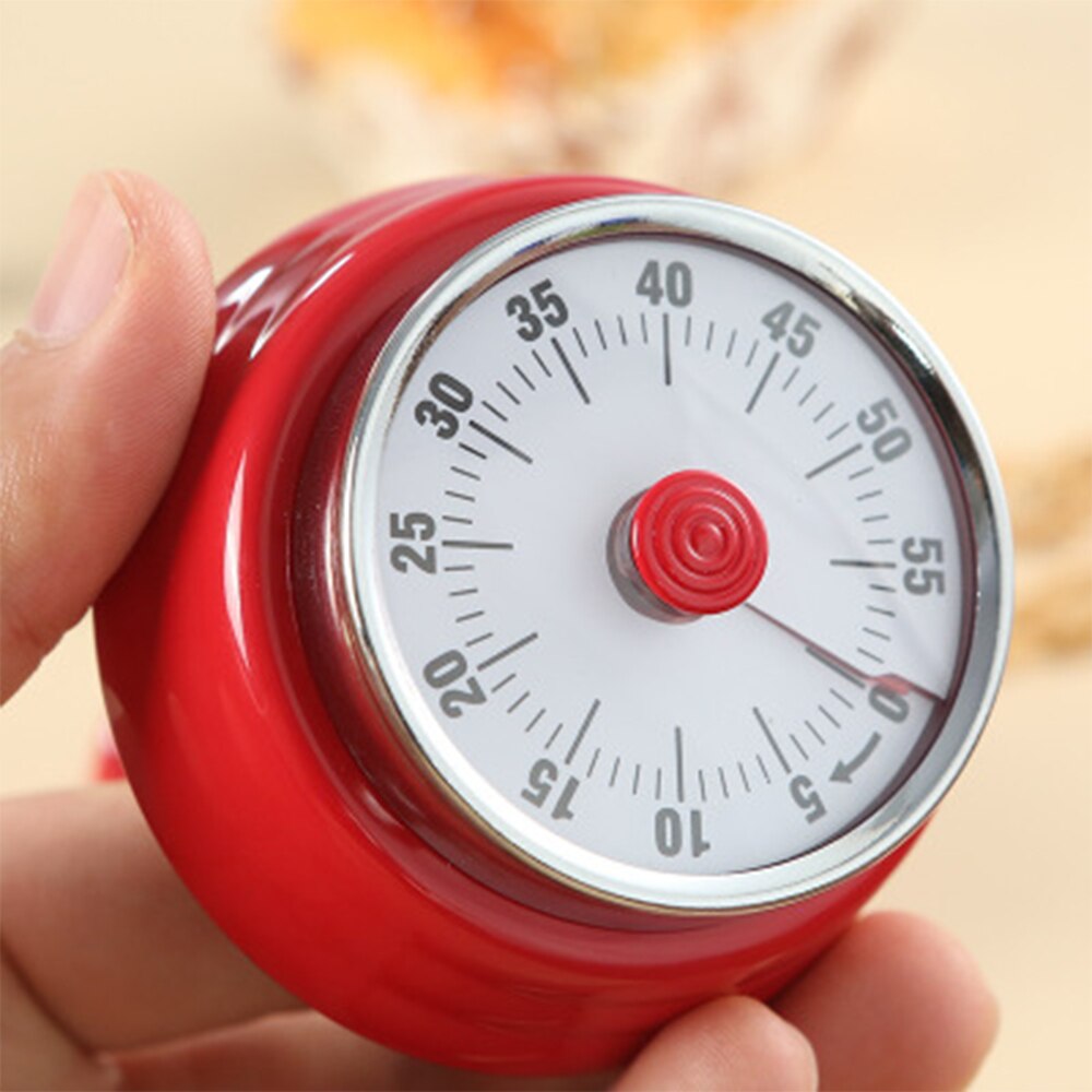 Kitchen Timer Magnet Stainless Steel Mechanical Countdown Cooking Clock Alarm Time Manager 60 Minutes Reminder