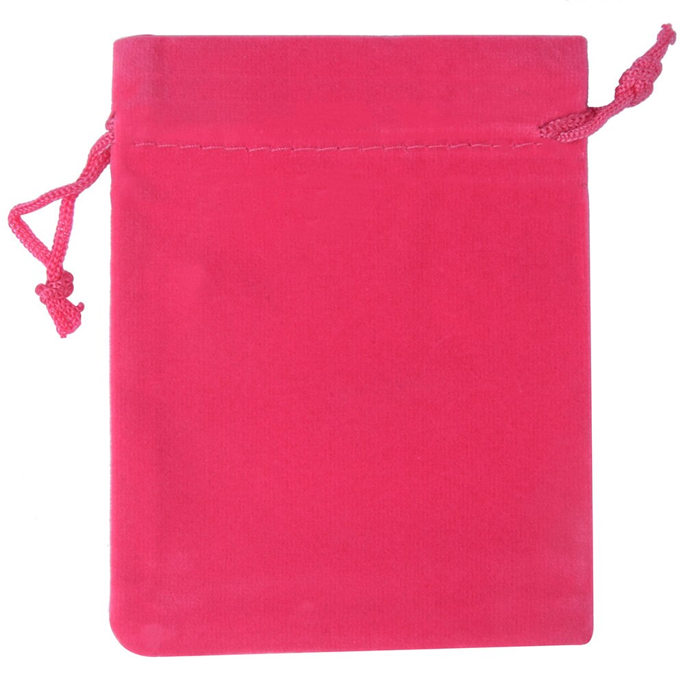 25 st/lot 7 x 9cm smyckesförpackningar sammetspåsar displayförpackning förvaring bröllopsgodispåsar med dragsko: Rosröd
