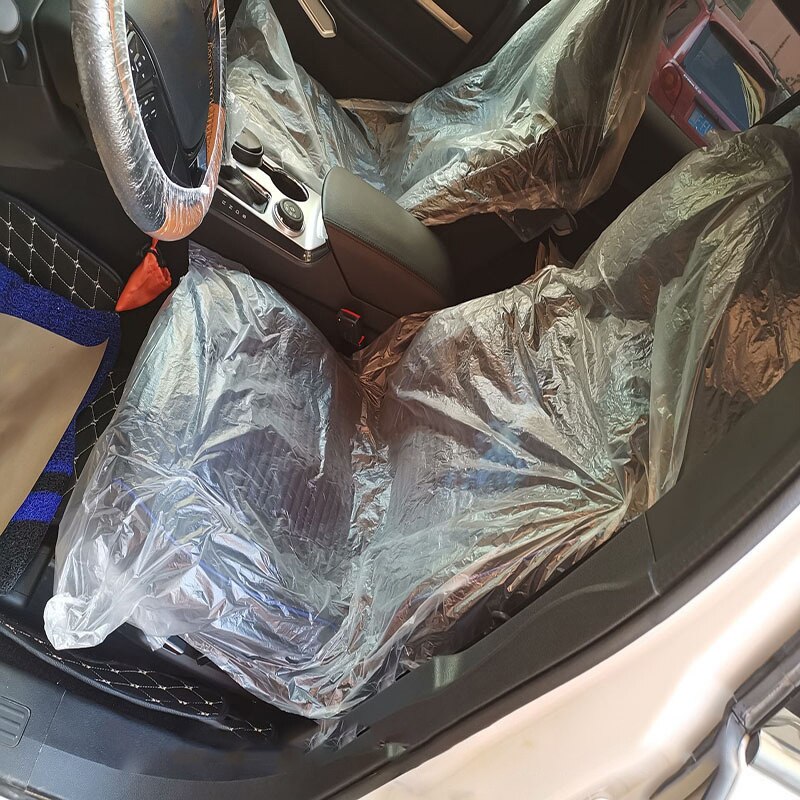 Fundas desechables de plástico para asientos de furgoneta y coche, , 100 Uds.