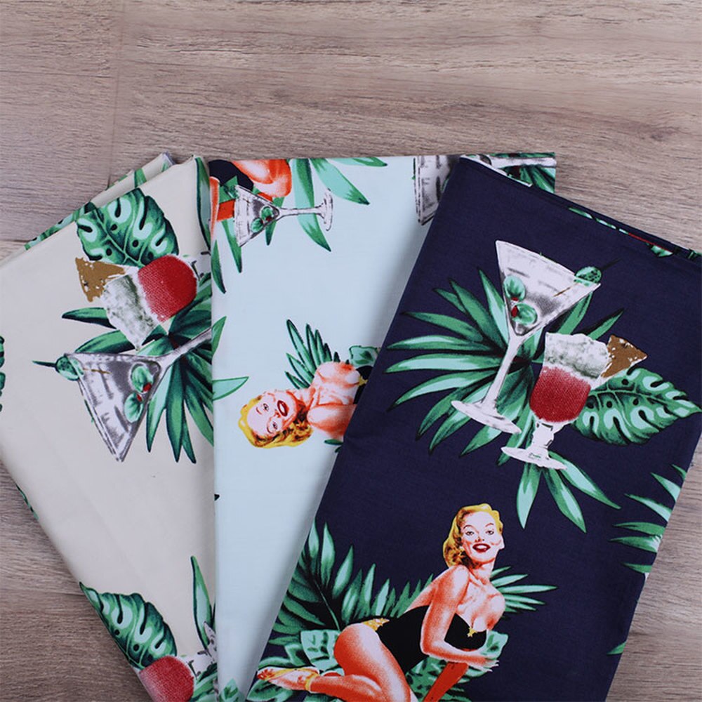 Impreso algodón Europa Vintage hecho a mano DIY tela estilo chica mujer bolsos prendas de vestir Lino costura tela